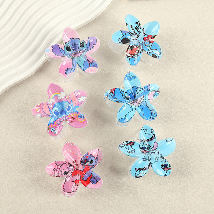 Wholesale Frangipani Printed Plastic Hair Clips