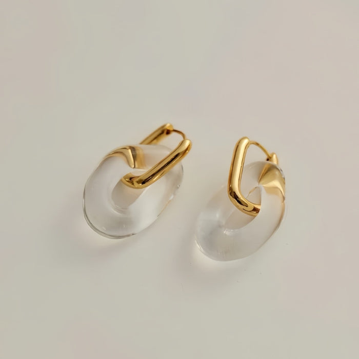Wholesale  U-ring resin transparent ear buckle trendy earrings
