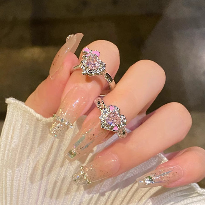 Wholesale Butterfly Knot Love Zircon Open Ring Versatile Personalized Ring Niche Luxury Fashion Finger Ring