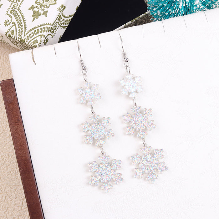 Wholesale Christmas earrings snowman Christmas tree snowflake acrylic earrings personality earrings ear jewelry