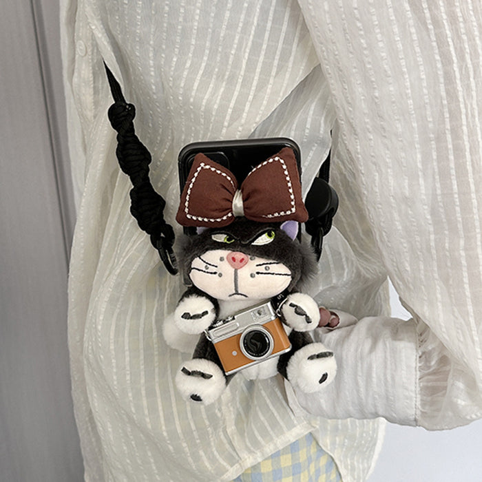 Wholesale Cat Camera Mobile Phone Case Back Clip Crossbody Plush Doll Mobile Phone Chain