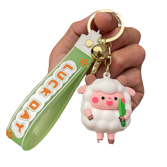 Wholesale Keychain couple exquisite cartoon backpack pendant car keychain claw doll machine small gift wholesale