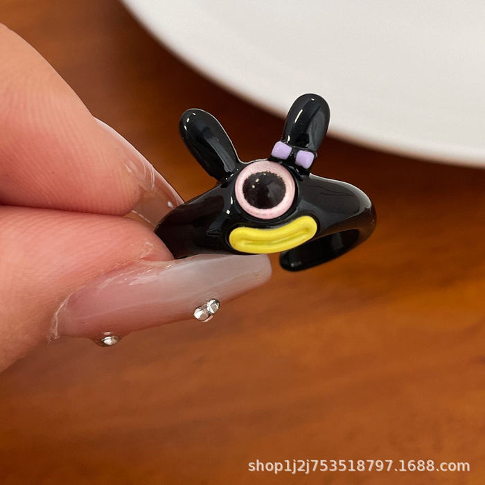 Wholesale Cartoon Drip Oil Opening Ring Personalized Ring