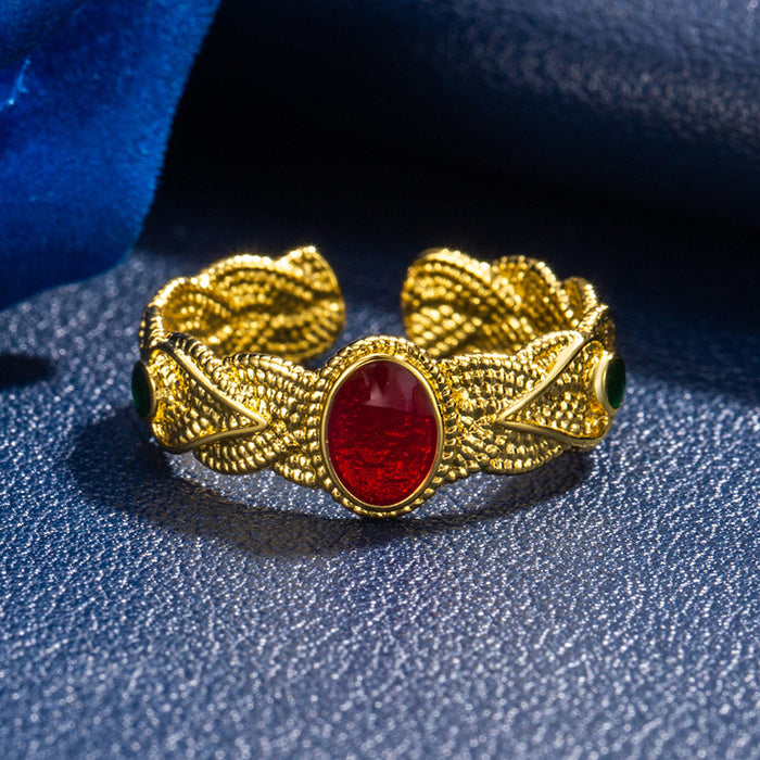 Wholesale Light luxury open mouth ring, niche design ring