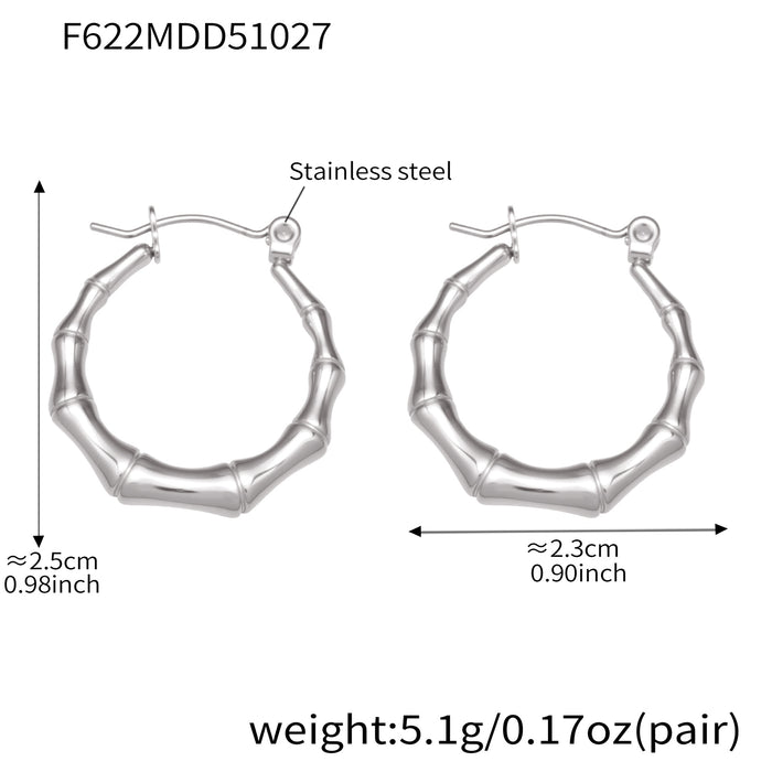 Wholesale Loop Bamboo Stainless Steel Earrings