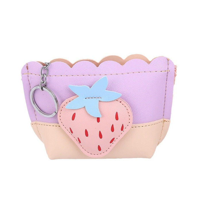 Wholesale Cute Creative Fresh Strawberry Coin Purse Contrast Color Stitching Cartoon Storage Bag Children's Toy Pocket Bag