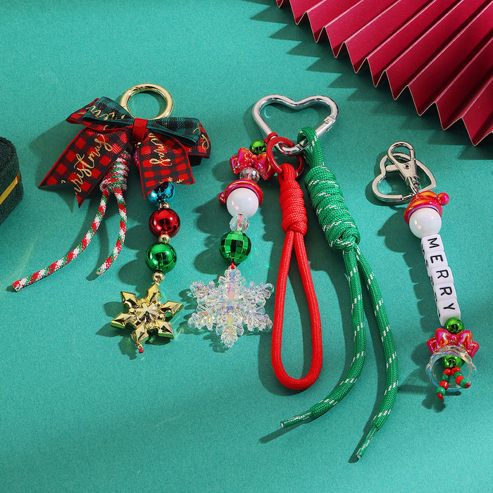 Wholesale Christmas-themed woven rope keychain bag charm