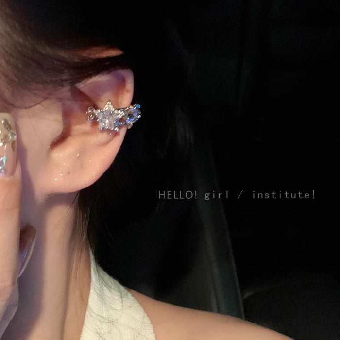 Wholesale Zircon micro inlaid ear clip with unique ear bone clip earrings, light luxury and high-end without ear hole earrings