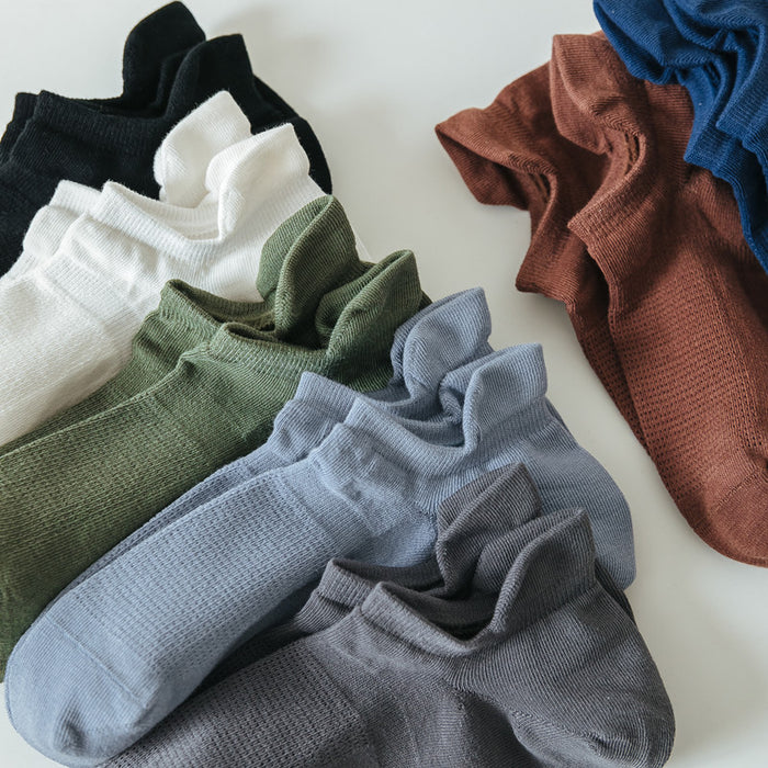 Wholesale New Socks Ship Socks Solid Color Sports Sweat Absorbing Breathable Invisible Cotton Socks