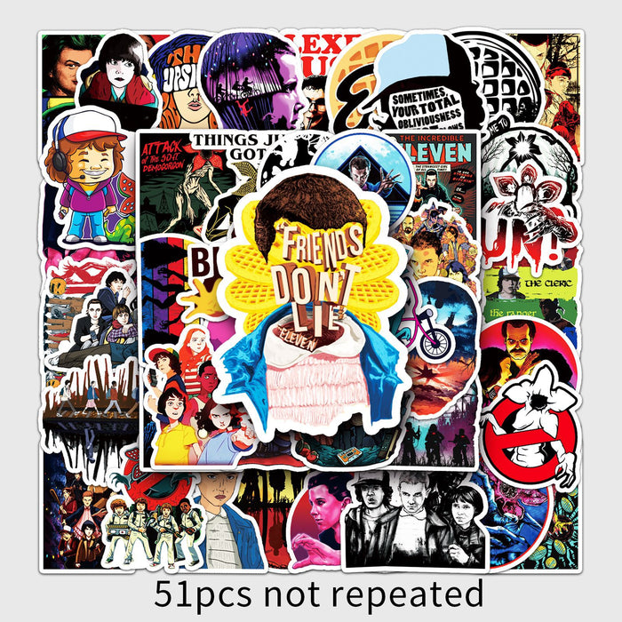 Wholesale 51pcs Cartoon TV series graffiti stickers luggage car motorcycle refrigerator cartoon decorative stickers