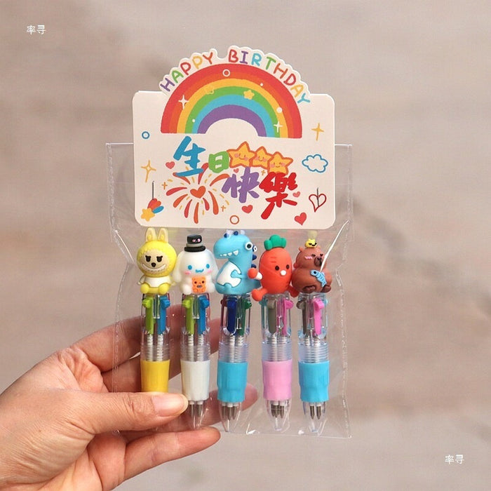 Wholesale Cartoon Animal Ballpoint Pen Set for Kids Birthday Gift Office