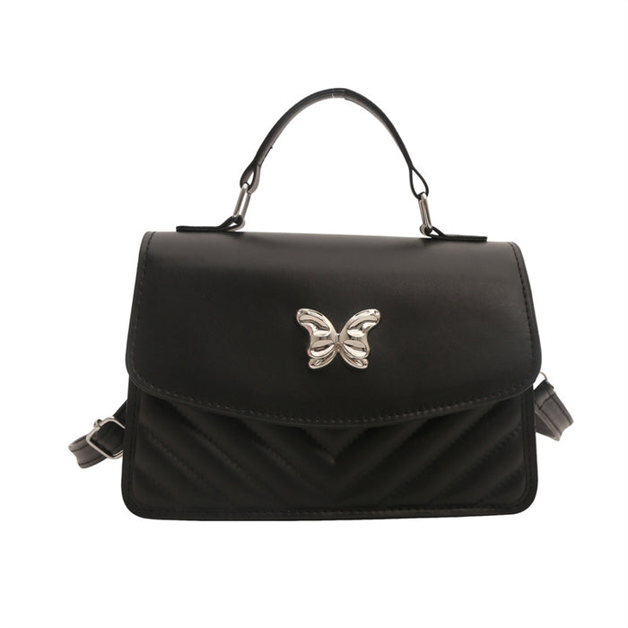 Wholesale PU Handbag Butterfly Decoration Embroidery Thread Messenger Bag JDC-SD-Shens038