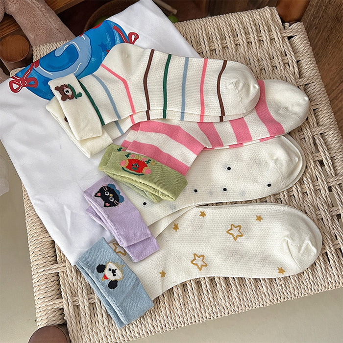 Wholesale College style ruffled cute cartoon combed cotton