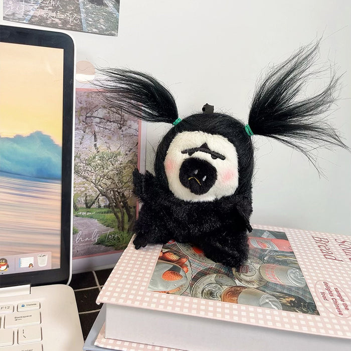 Wholesale White-faced Sakshi monkey pendant Scribbled plush doll keychain