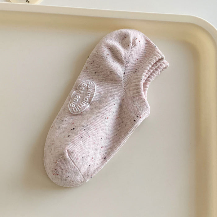 Wholesale Socks children shallow mouth invisible socks with letters on the soles of the feet silicone anti slip