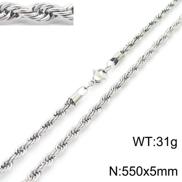 Wholesale Trendy Twist Chain Necklace Titanium Steel Jewelry