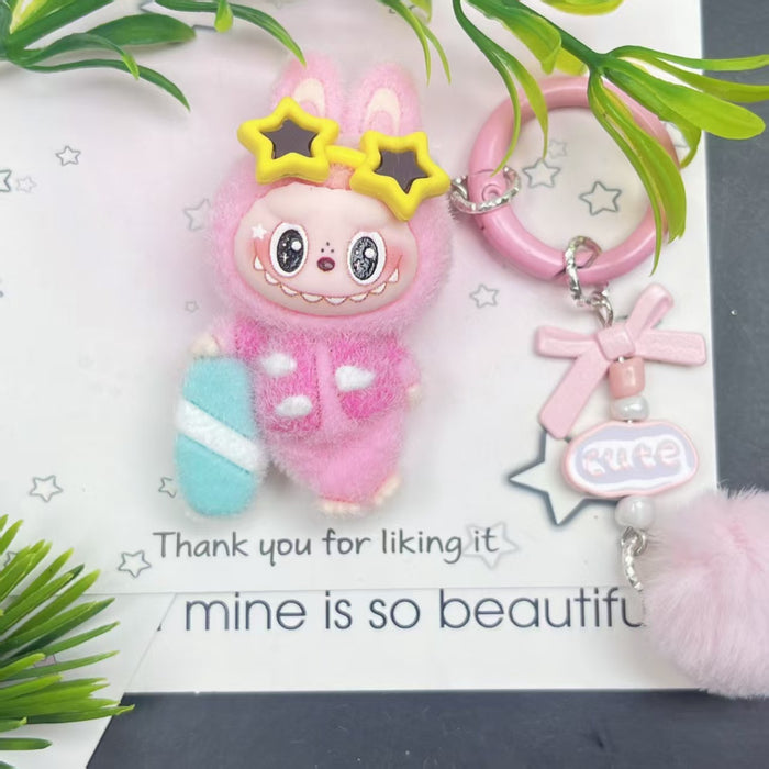 Wholesale flocked cute doll keychain pendant