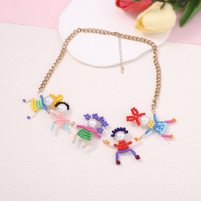 Wholesale Beads Interesting Three-Dimensional Little Man Clavicle Chain Casual Cute