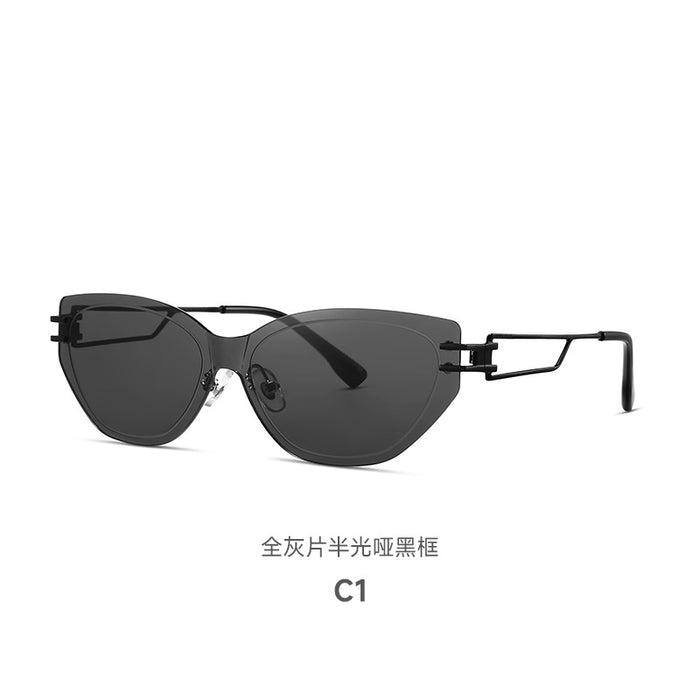 Wholesale Retro borderless cut edge one-piece sunglasses, versatile sunglasses