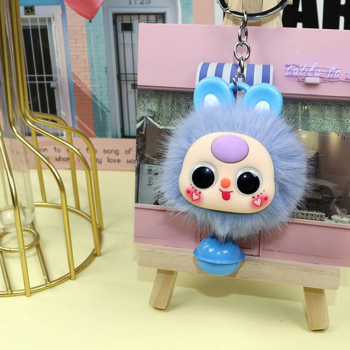 Wholesale Creative Popular Plush Doll  Keychain Car Bag Pendant Rabbit Fur Ball Pendant Student Commemorative Gift