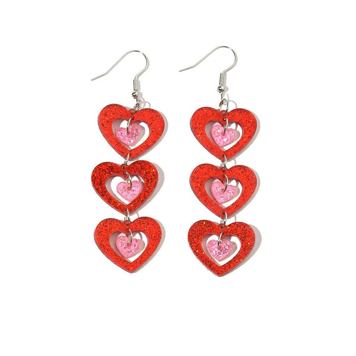Wholesale Acrylic Heart Envelope 2D Earrings Valentine' s Day Fashion Accessory MOQ≥2