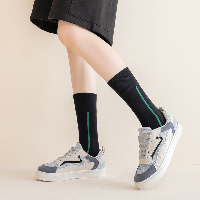 Wholesale Simple, light luxury, personalized socks, mid tube socks, cotton versatile line socks