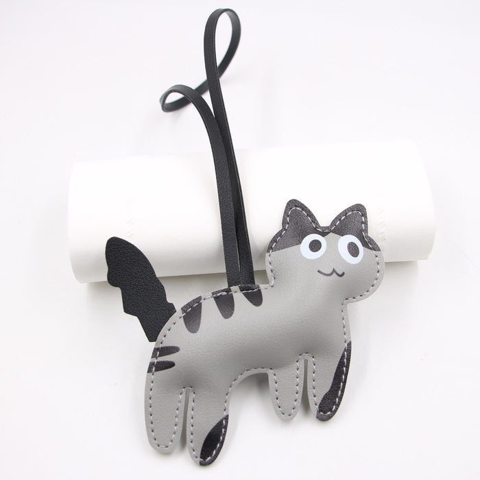 Wholesale Candy Cow Kitten Leather Backpack Pendant Kitten Hanging Clothing Jewelry