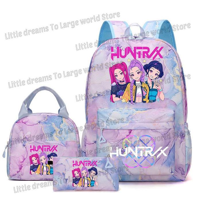 Wholesale Children' s KPOP Series Multi-Color Backpack Bags Three-Piece Set