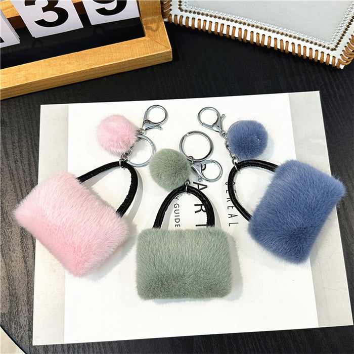 Wholesale Candy Color Fur Ball Keychain JDC-KC-KaiY012