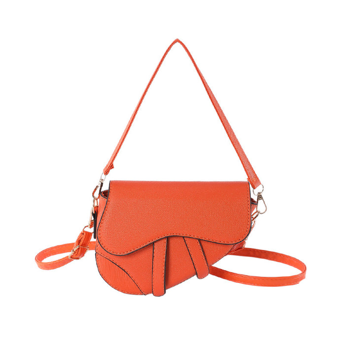 Wholesale PU Contrast Color Messenger Shoulder Saddle Bag JDC-SD-SYuan015