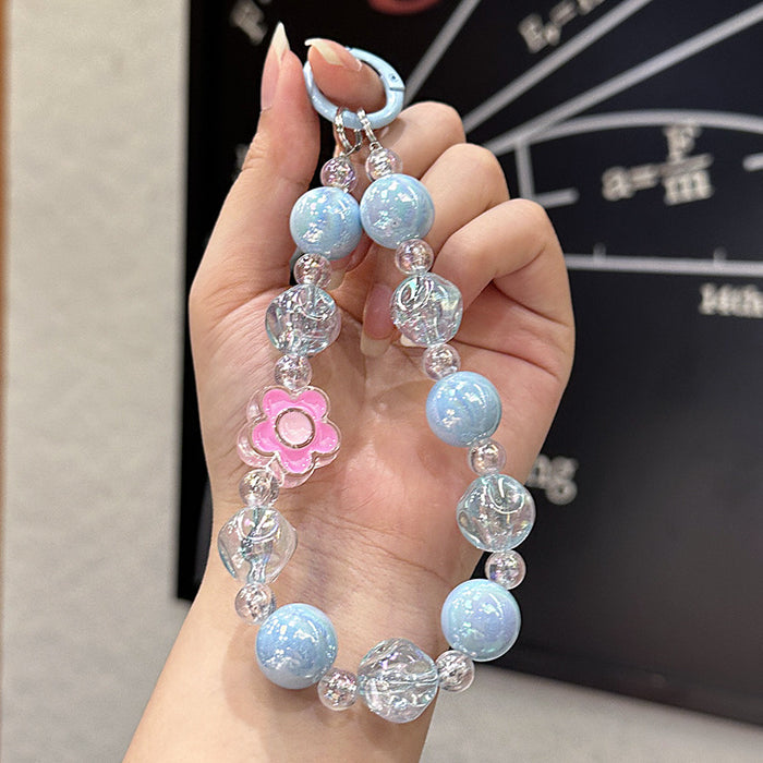 Wholesale New colorful flower handmade bead keychain, colorful backpack pendant, keychain accessories wholesale