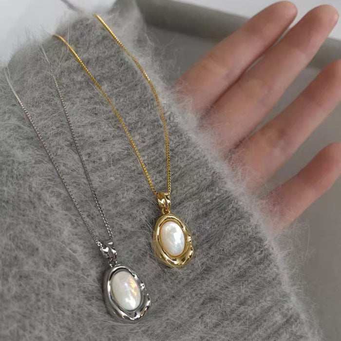 Wholesale Titanium steel necklace versatile niche accessory high-end exquisite sweater chain simple copper pendant