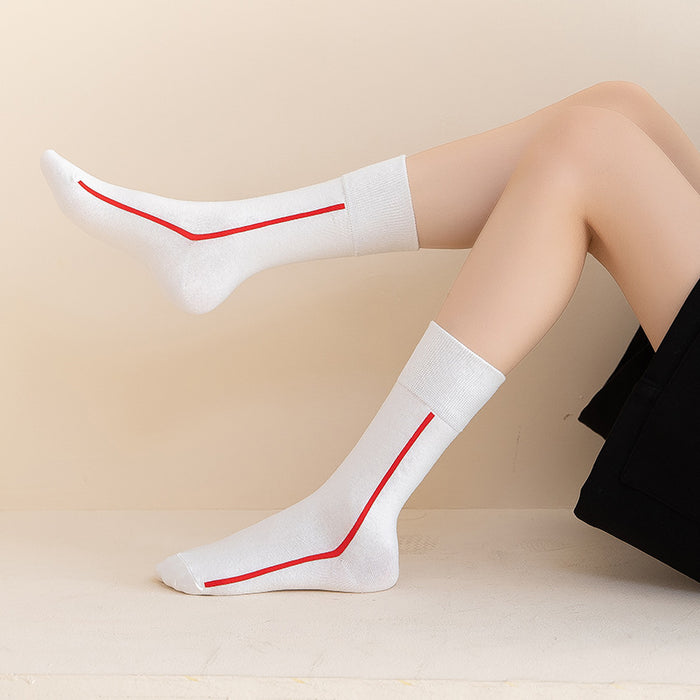 Wholesale Simple, light luxury, personalized socks, mid tube socks, cotton versatile line socks