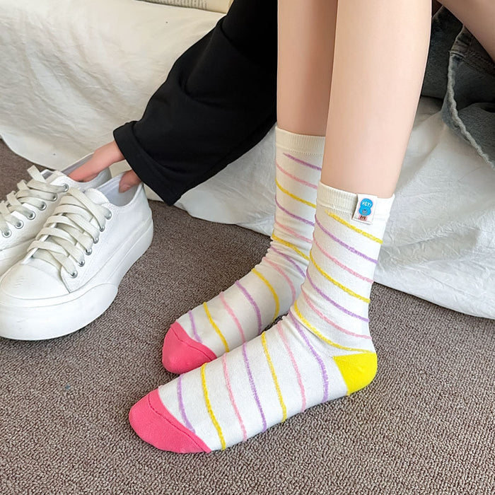 Wholesale Sock fabric label, middle tube, stacked socks, cotton socks