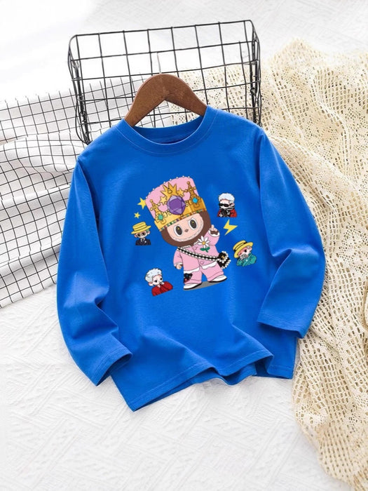 Wholesale Long-sleeved children' s letter print versatile casual tops for boys and girls