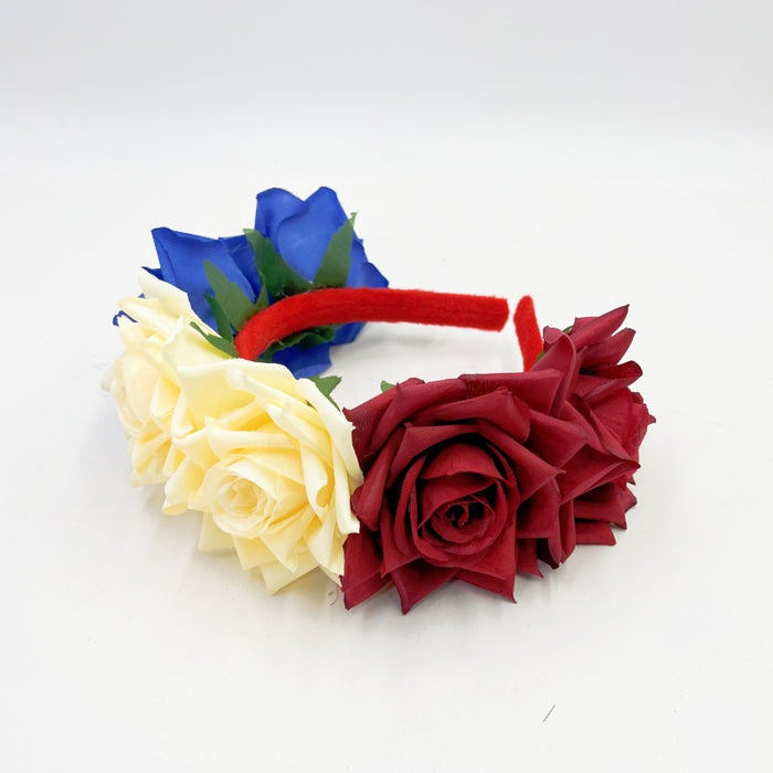 Wholesale American Independence Day Flag Fabric Red, White and Blue Rose Headband JDC-HD-YaY002
