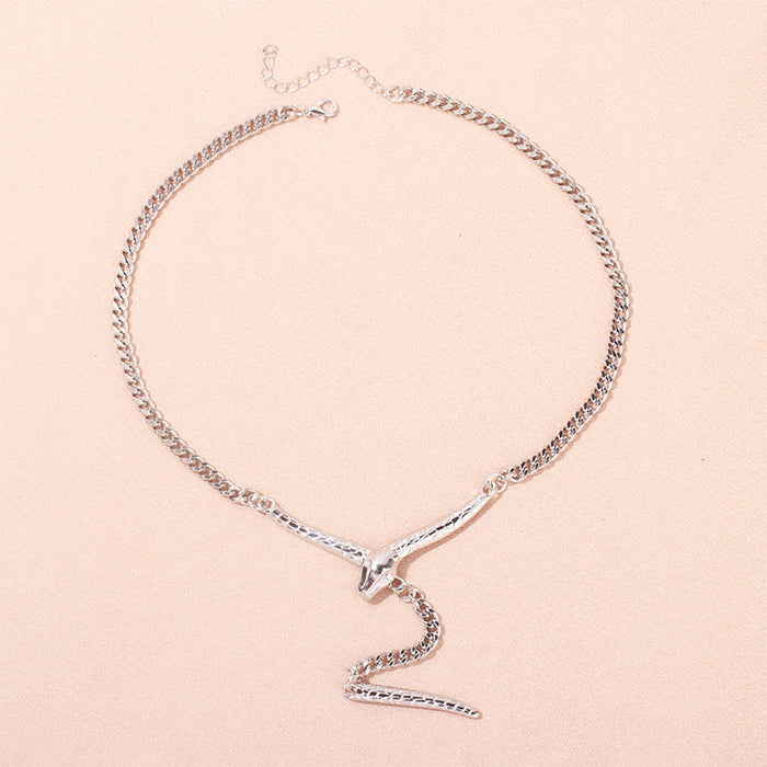 Wholesale Snake-shaped Tassel Alloy Necklace JDC-NE-YiRan006