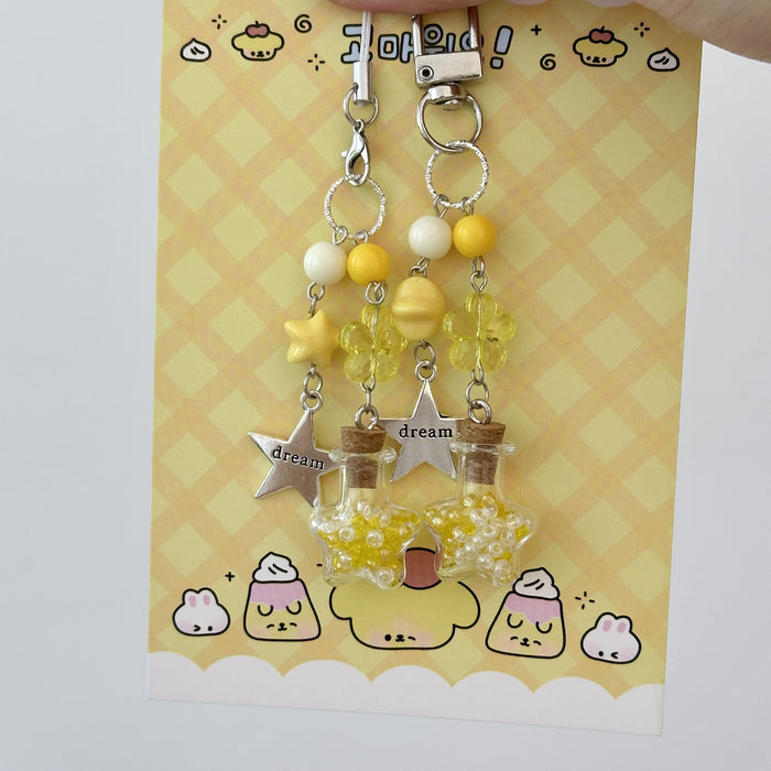 Wholesale Beaded Keychain Girly Heart Simple Mobile Phone Chain Cute Pendant