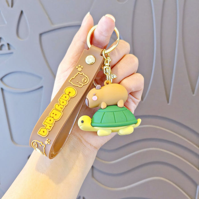 Wholesale Keychain Cute Capybara Schoolbag Pendant Car Key Chain Children' s Doll Machine Small Gift