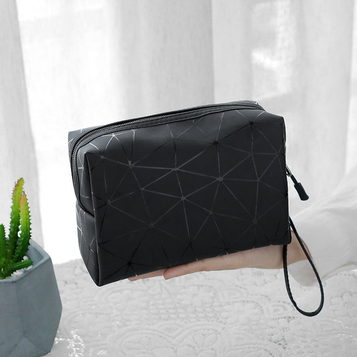 Wholesale rhombus PU leather cosmetic bag ladies cosmetic storage bag travel storage bag LOGO can be developed