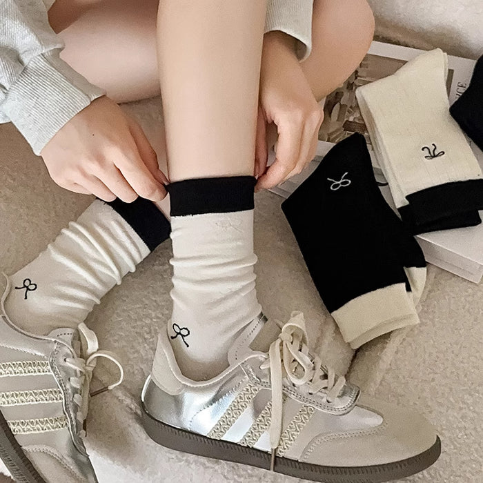 Wholesale Bow socks ballet style tube socks pile socks