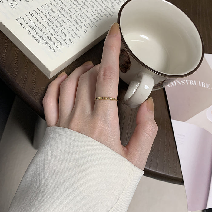 Wholesale Ring hexagonal small square exquisite and compact titanium steel