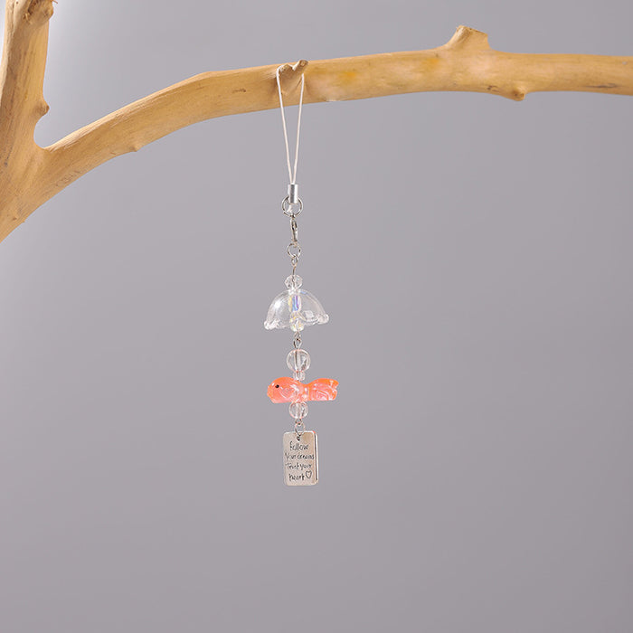 Wholesale Goldfish Pendant Mobile Phone Chain Beaded Pendant Mobile Phone Keychain
