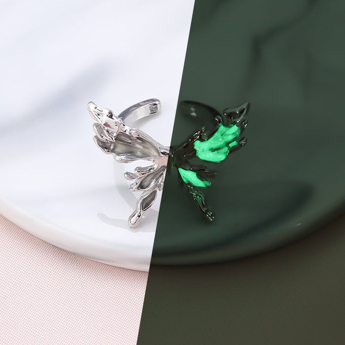 Wholesale Butterfly Drip Oil Ring Light Luxury Fashion Retro Unique Versatile Open End Ring