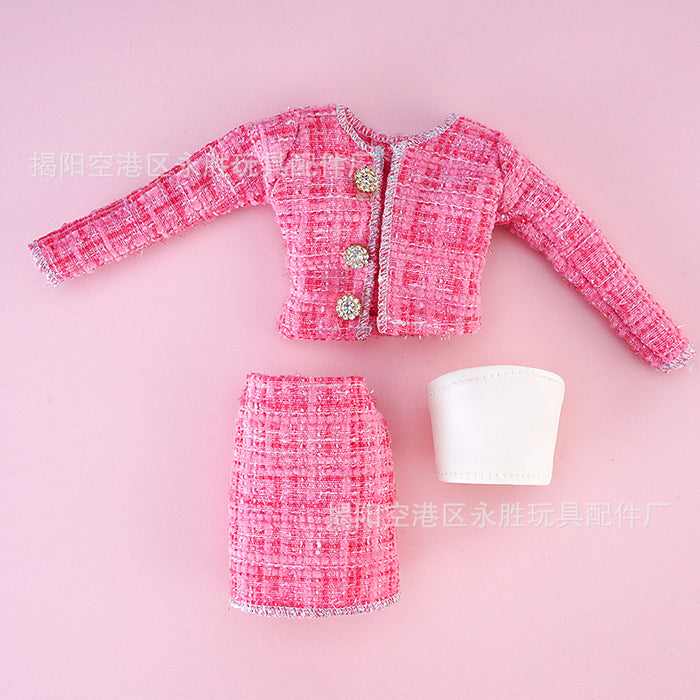 Wholesale doll clothing  coat skirt three-piece set