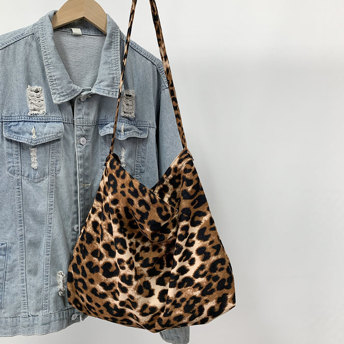 Wholesale Diagonal cross bag, large capacity single shoulder shopping bag, fashionable canvas bag