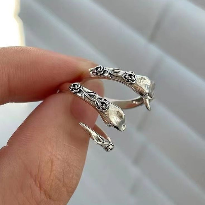 Wholesale Vintage high-end handmade personalized snake shaped ring