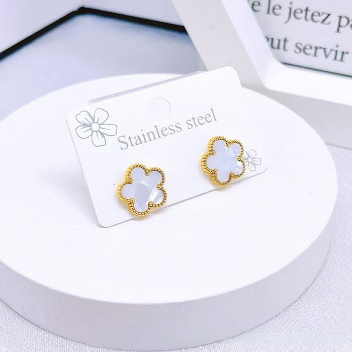 Wholesale Stainless steel clover necklace bracelet earrings