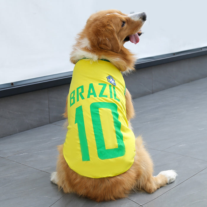 Wholesale World Cup Pet Soccer Jersey - Polyester Breathable Summer Jersey for Dogs and Cats