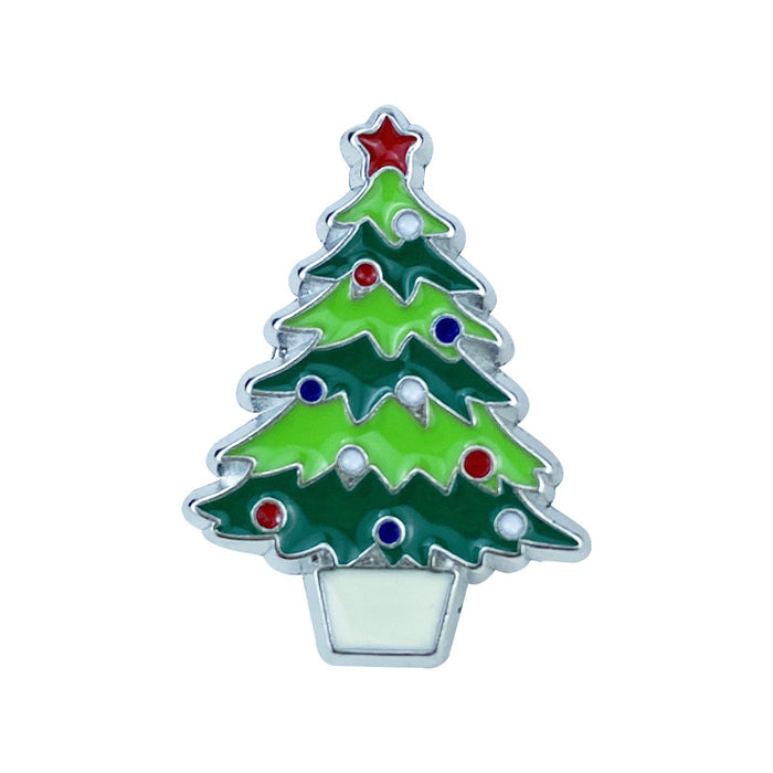 Wholesale Christmas Cartoon Brooch Set Santa Reindeer Tree Bell Zinc Alloy Pins Chic Holiday Party Accessor MOQ≥2y